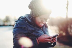 young woman looking for third party instagram apps
