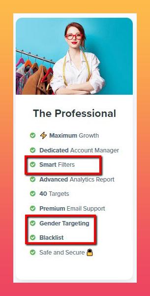 Kicksta features