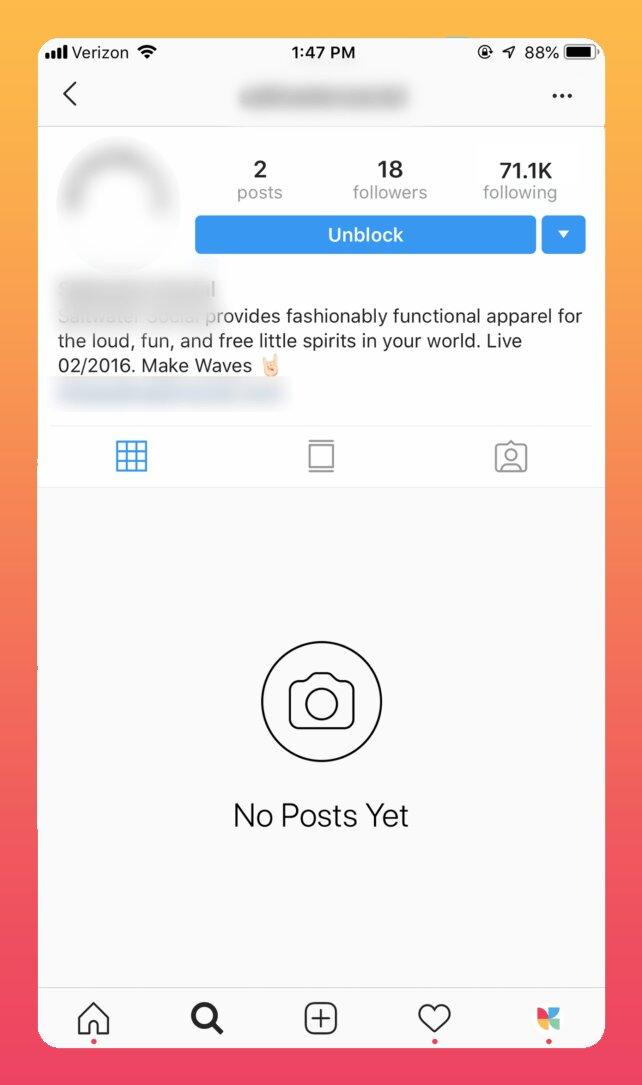 fake account on Instagram