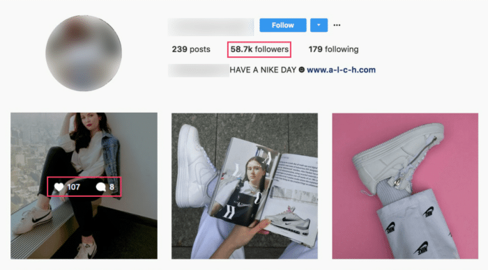 example of an account with a low instagram engagement rate 