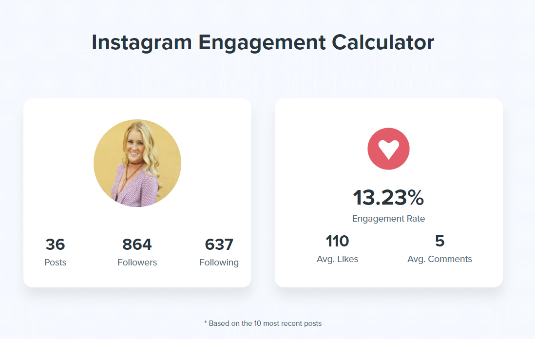 Kicksta Instagram Engagment Rate Calculator

