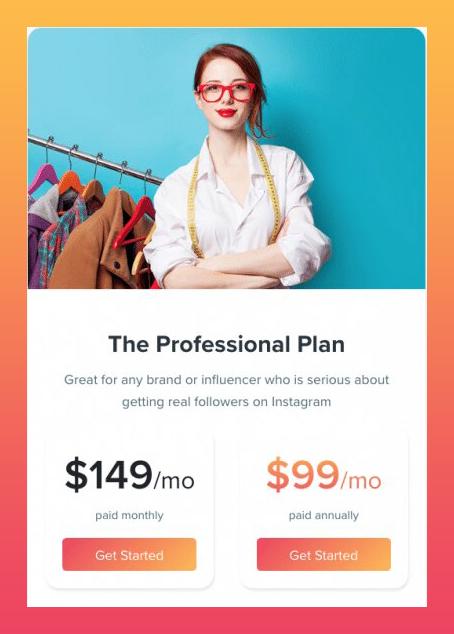 kicksta pricing plan