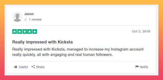Kicksta trustpilot review
