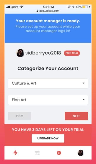 upleap account