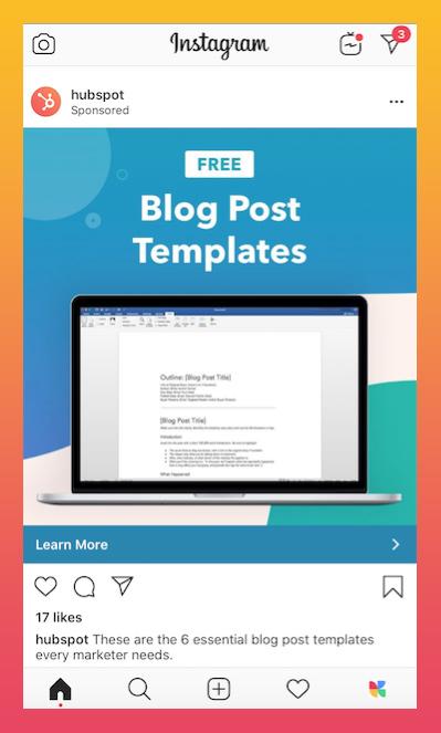 Hubspot Instagram ad
