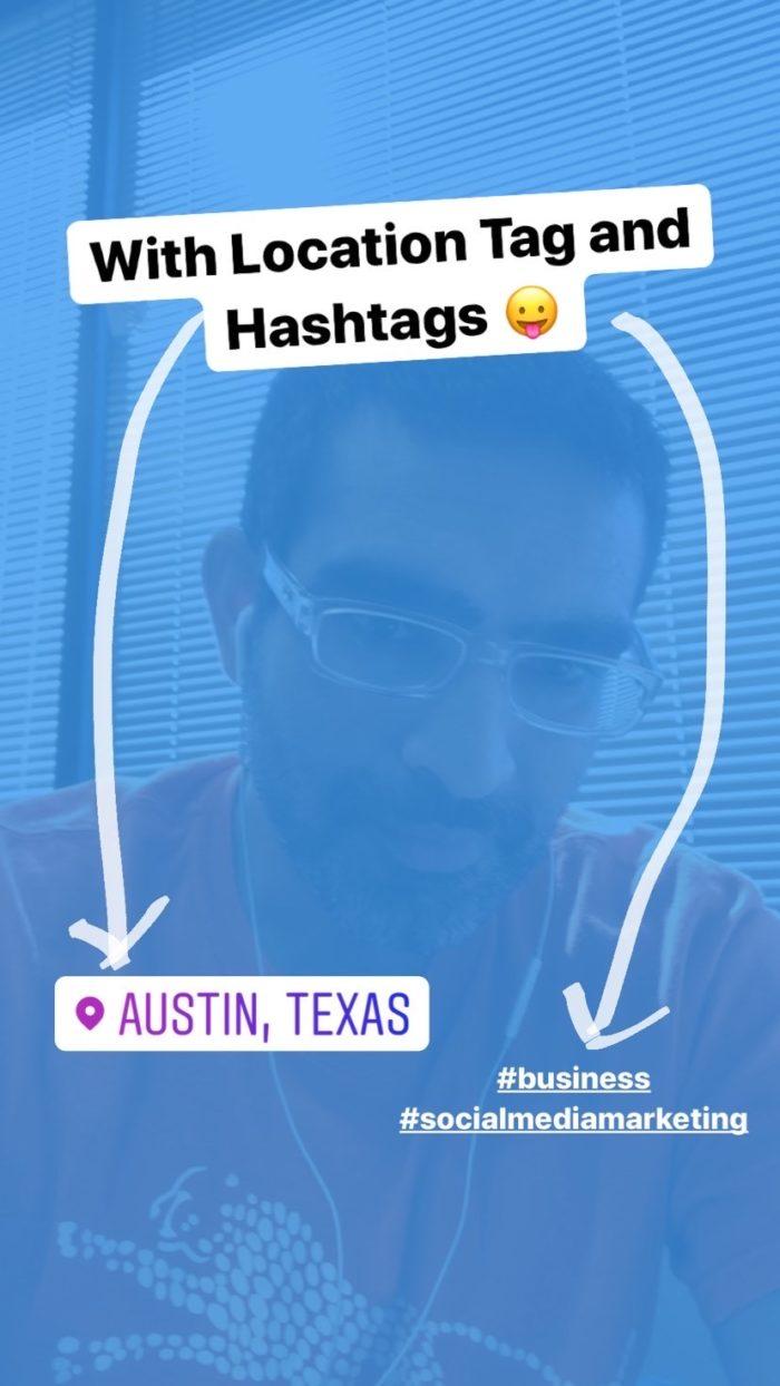 using location tags and hashtags on stories 