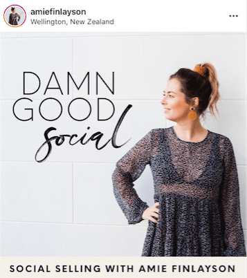 Amie Finlayson's Instagram on social selling and how to boost Instagram followers