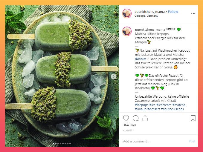 KitKat using their branded hashtag to post UGC to increase Instagram followers