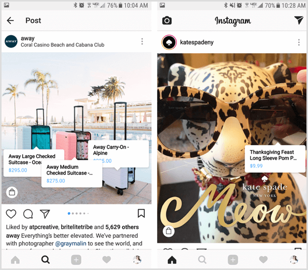 example of Instagram's Shoppable Posts