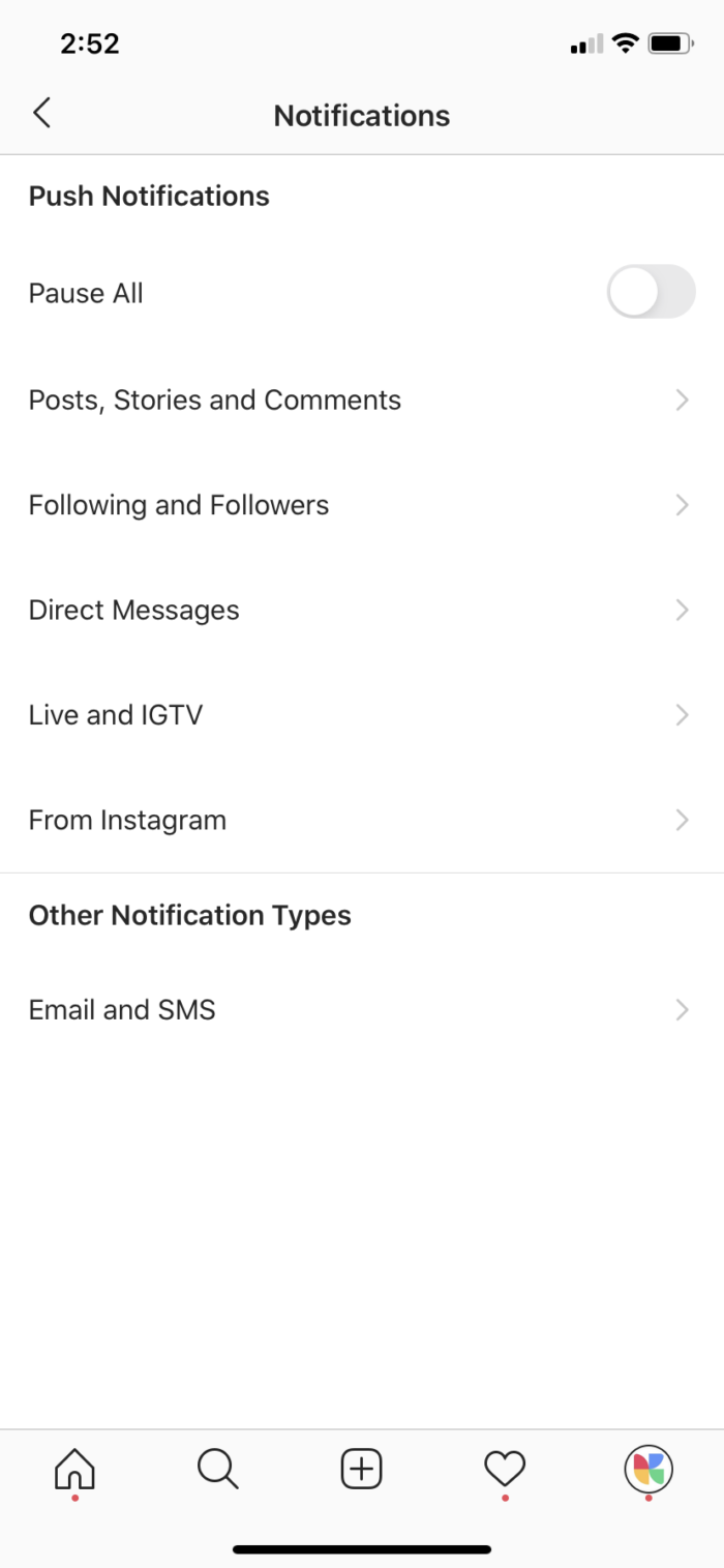 glossary of Instagram terms: notifications
