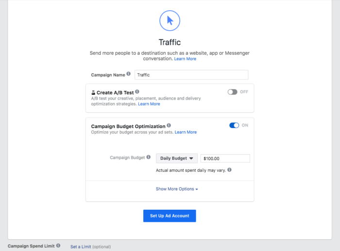 running A/B test on Facebook ads manager