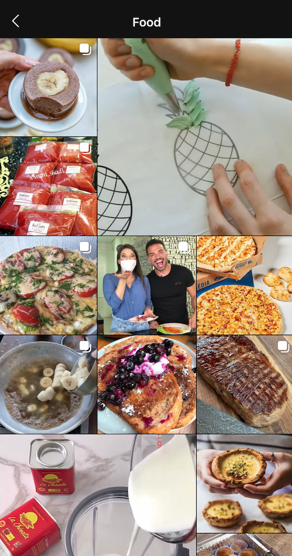 Instagram food category 