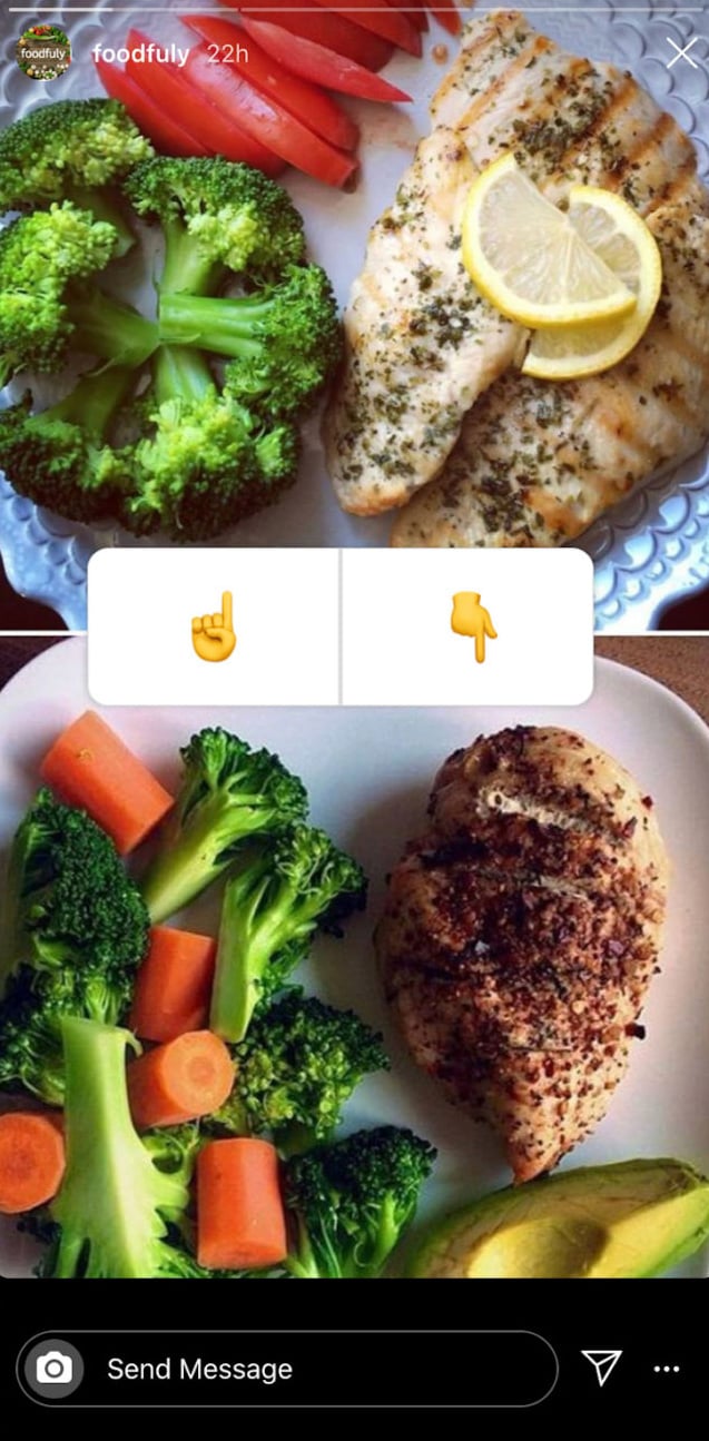 Instagram food story poll 
