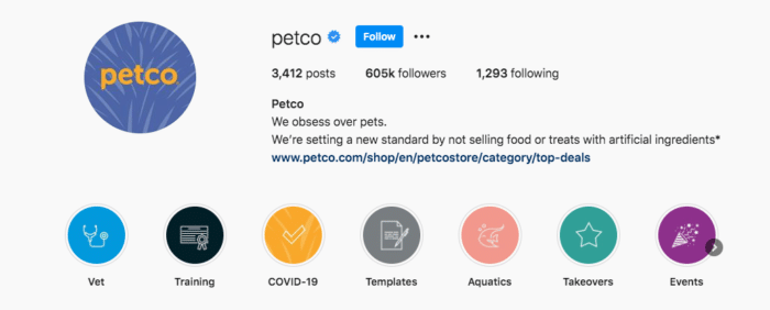 petco's instagram bio