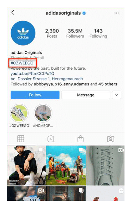 Adidas usa 2025 instagram hashtags