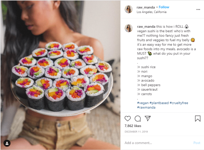 Instagram food blogger raw_manda