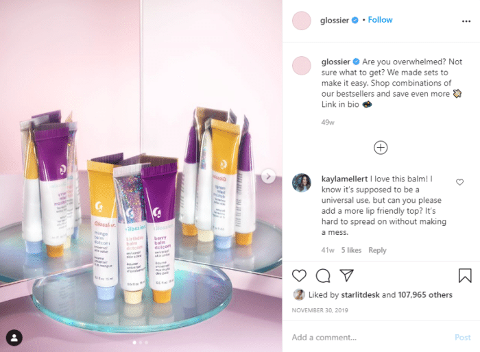 good instagram captions post by glossier