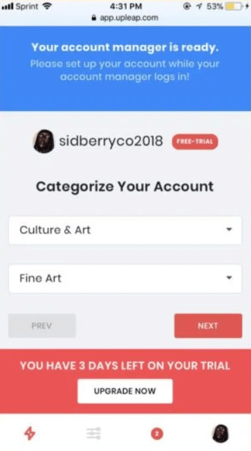 upleap account