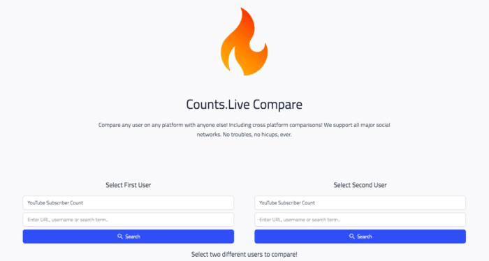 Counts.Live Compare feature button 