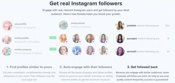 kicksta Instagram followers apps