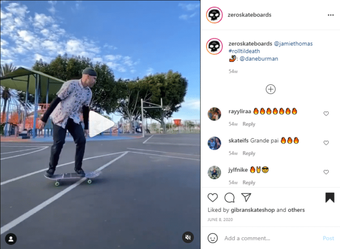 zero skateboards San Diego-based instagram accounts