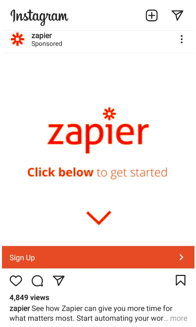 zapier ad with CTA