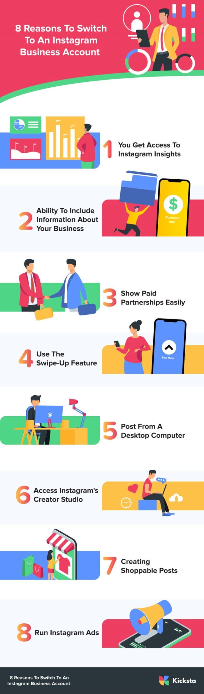 8 Reasons To Switch To An Instagram Business Account Infographic