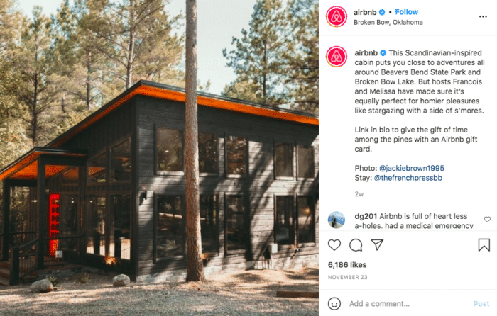 airbnb instagram post to evoke emotion