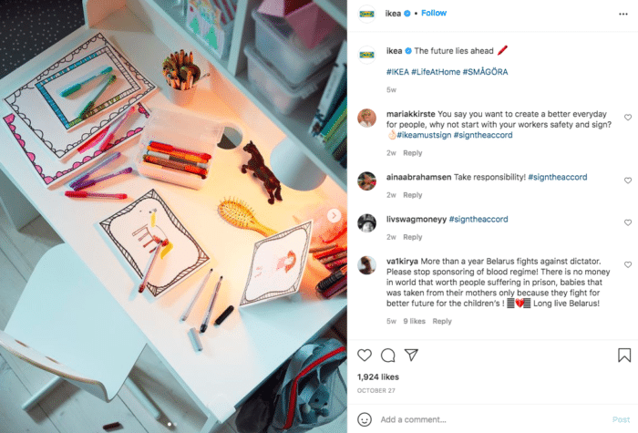 Ikea using visuals for social media storytelling