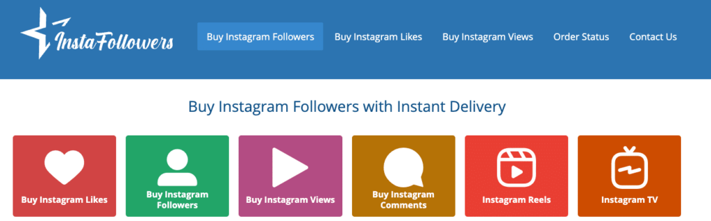 Instafollowers homepage