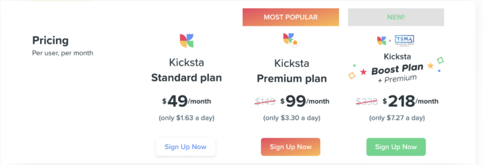 Kicksta pricing plans