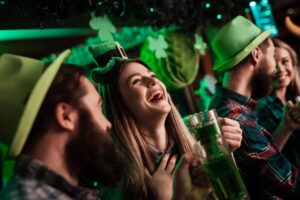 young people celebrating st patricks day