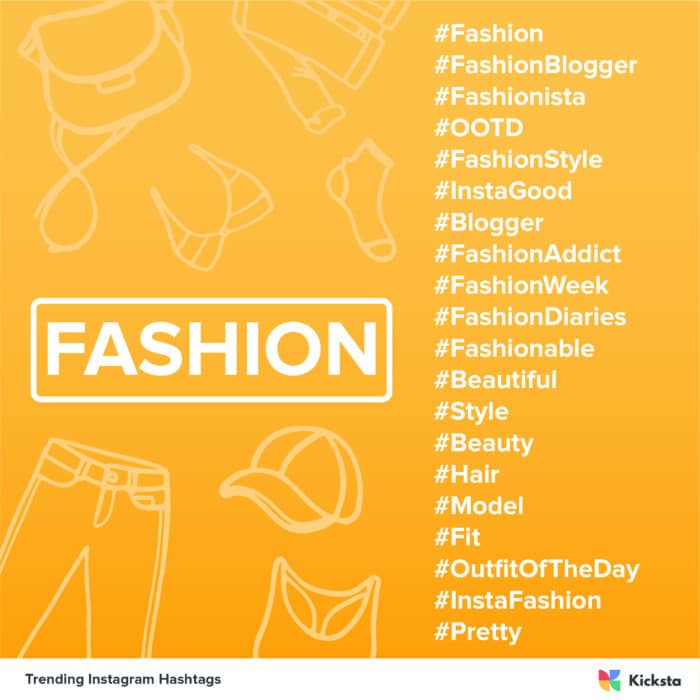 fashion hashtags chart 