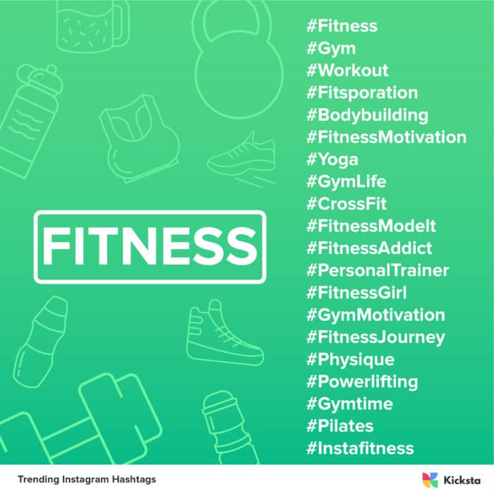 fitness hashtags chart 