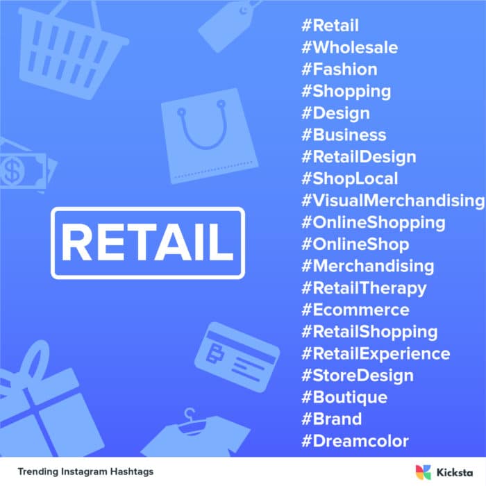trending Instagram hashtags in the retail industry chart 