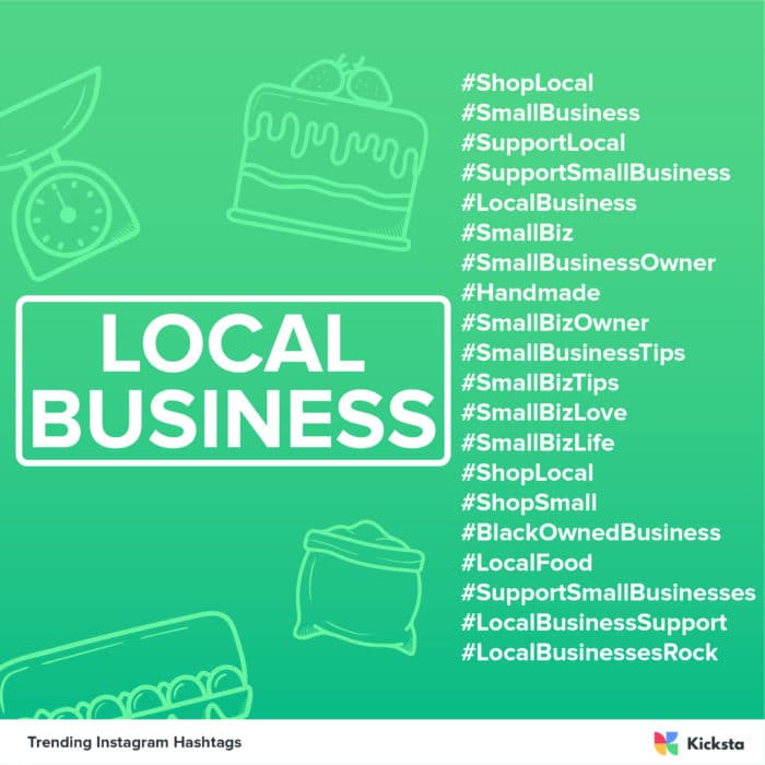local business hashtags chart 