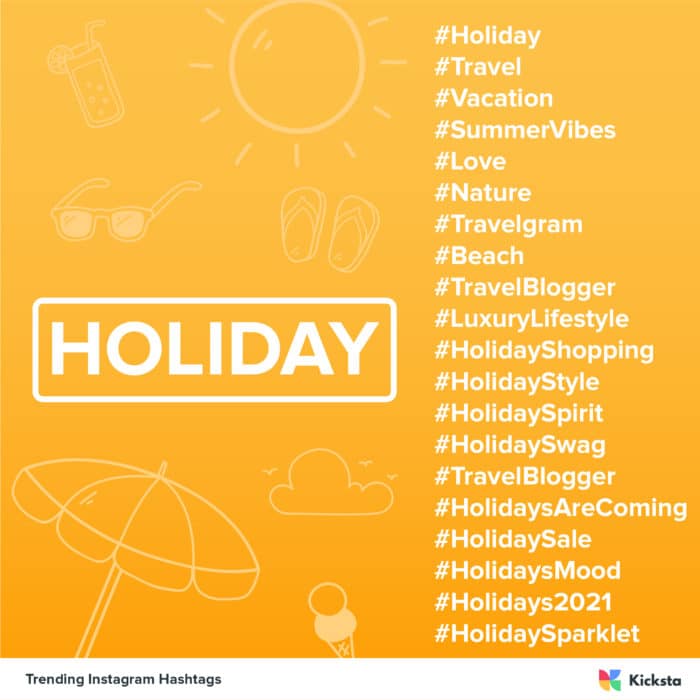 holiday industry trending hashtags chart 