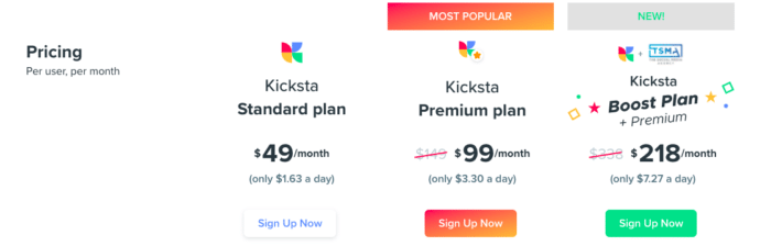 Kicksta pricing options