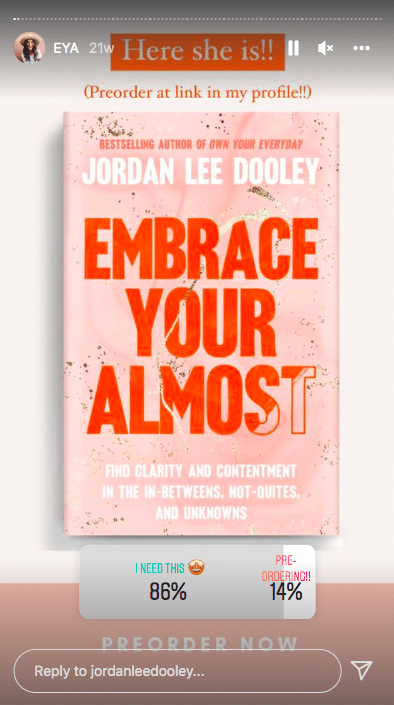 Jordan Lee Dooley instagram story new book reveal and preorder link