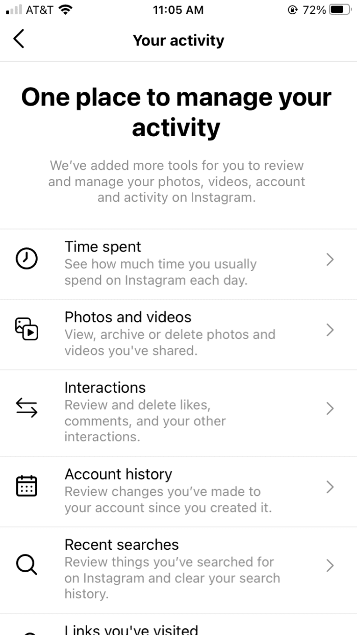 outils d'activité d'instagram