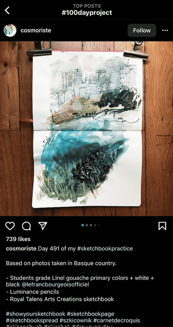 instagram screenshot 100 day project challenge