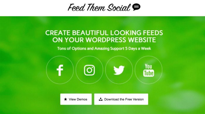 اسکرین شات وب سایت اجتماعی آنها را تغذیه کنید