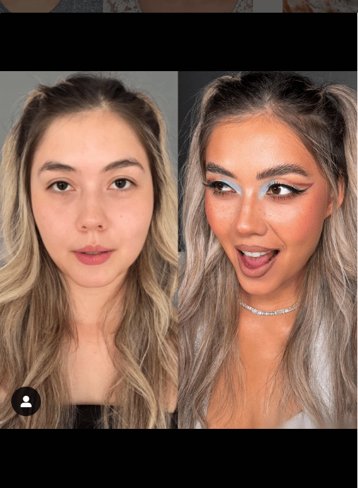 instagram screenshot makeup transition challenge