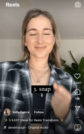 instagram screenshot snap transition challenge