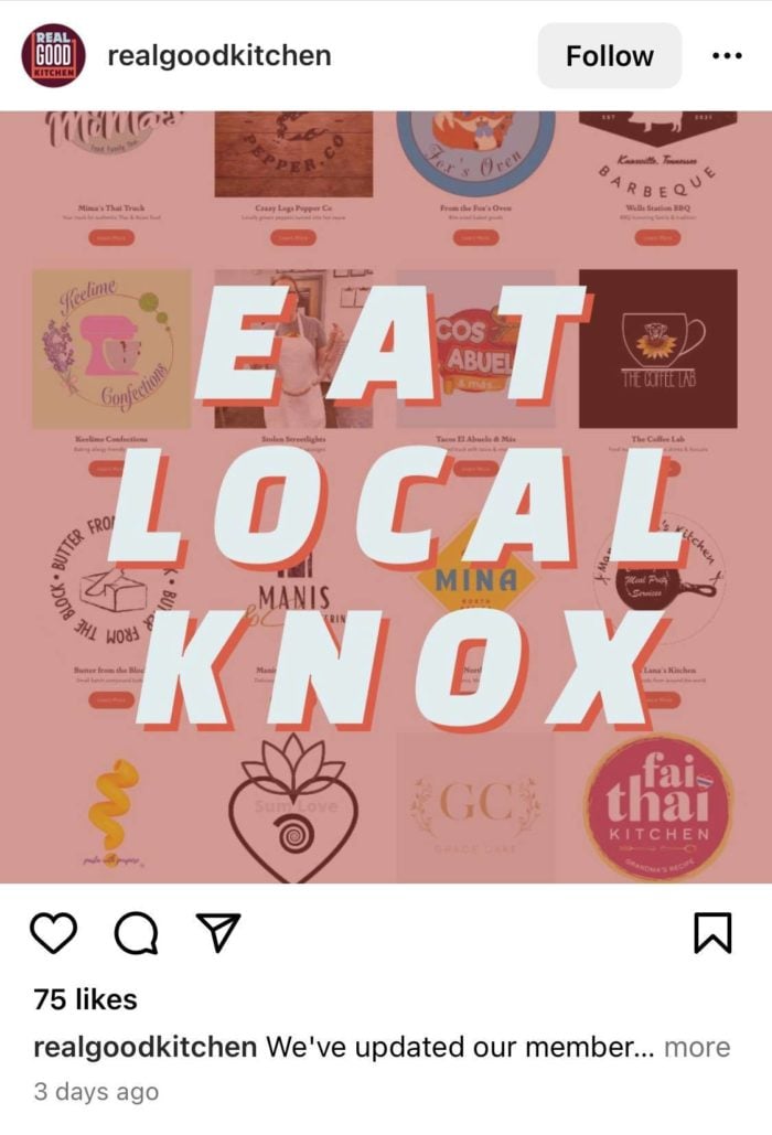local knoxville restaurant photo on instagram