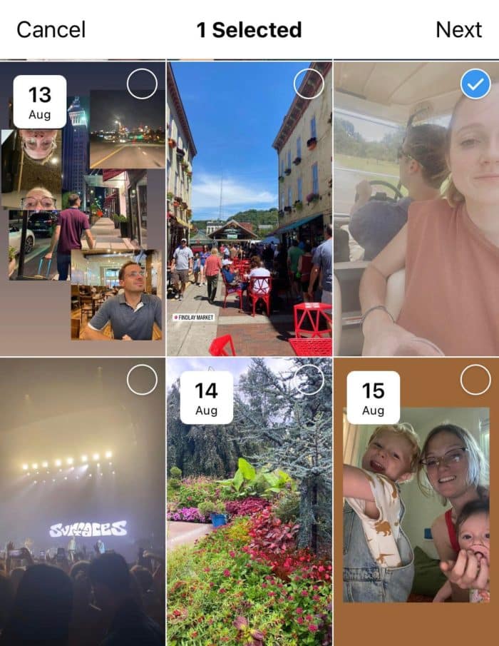instagram stories highlight selection