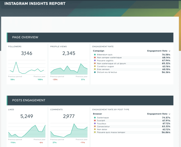DashThis Instagram insights analytics automation dashboard 