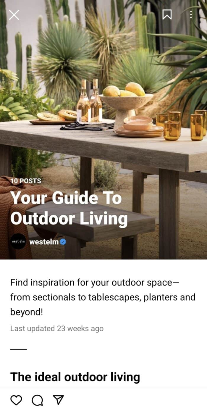 west elm instagram guide on outdoor living