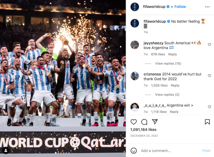 FIFA World Cup event highlight on instagram carousel