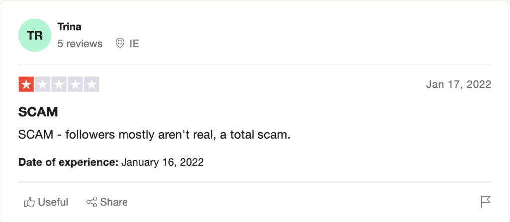 stimsocial review on trustpilot by Trina from Ireland